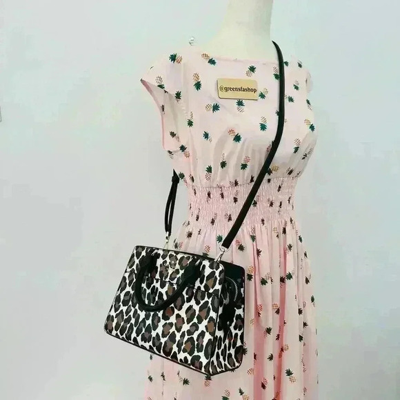 Kate Spade Purse Madison Spotted Animal Printed Satchel Leopard - Picture 11 of 11